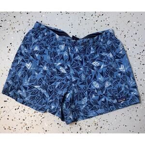 Patagonia Baggies Shorts Women's Sz S Blue Aztec Quiver & Quill 4" Inseam